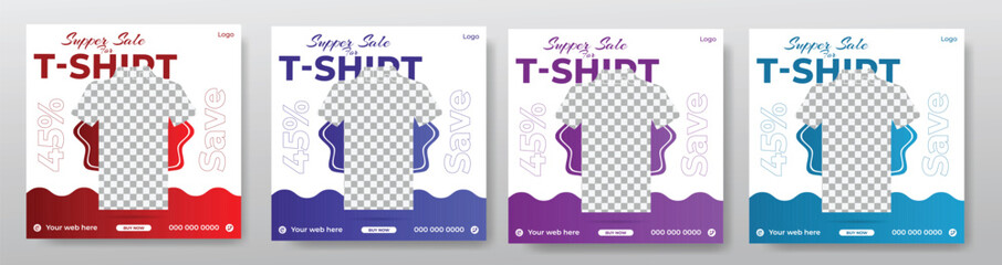 T-Shirt Business Social Media Post Template For Sale and Discount Promotions
