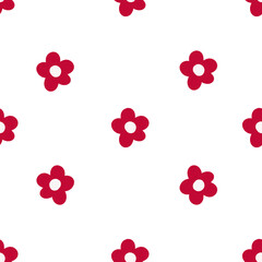 Seamless pattern with red flowers