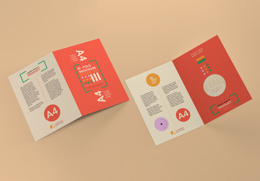 Bi-Fold A4 Brochure Mockup