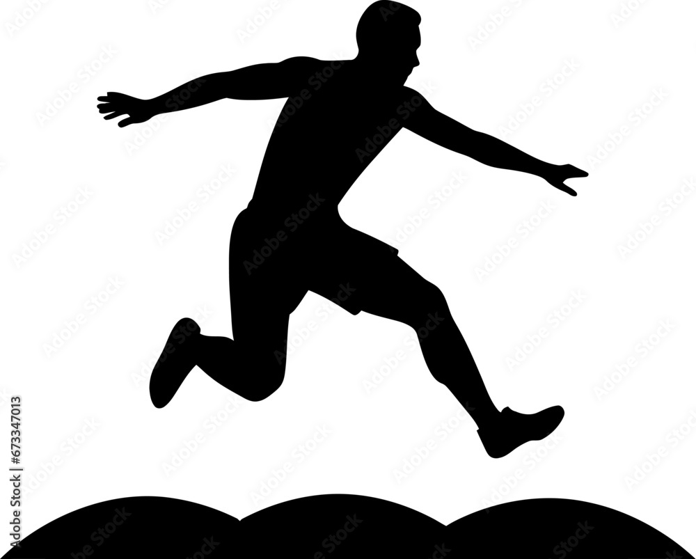 Poster long jump icon