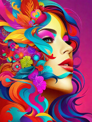 Colorful women digital art