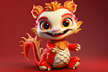 Obraz na płótnie Canvas Happy chinese new year 2024 banner or poster, year of dragon zodiac