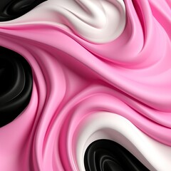 Abstract texture in black pink white color with wave effect, liquid, fabric