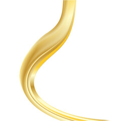 Abstract shiny color gold wave design element. transparent golden waves