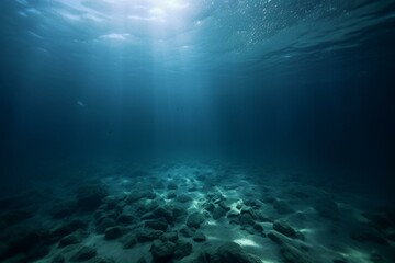 Fototapeta na wymiar Below the ocean's surface. Generative AI