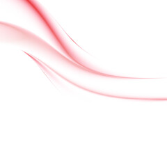 Abstract red wave lines isolated on transparent background
