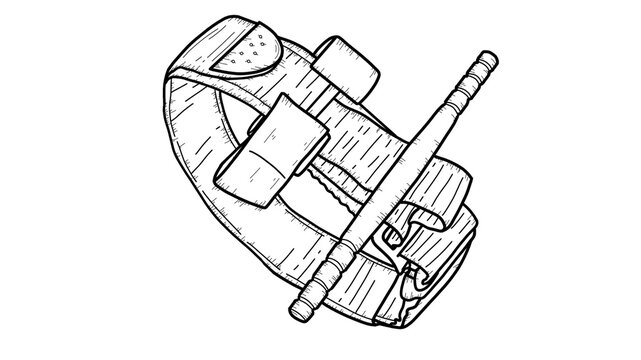 black and white tourniquet medical device clip art preview
