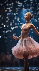 Fototapeta premium ballerina dancing on stage 
