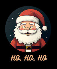 Ho ho ho, Merry Christmas, Santa Claus, funny graphics for printing