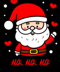 Ho ho ho, Merry Christmas, Santa Claus, funny graphics for printing