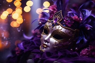 Venice Carnival Masks on Vibrant Background