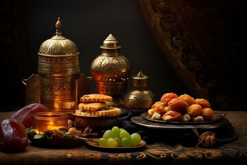 Obraz na płótnie Canvas celebrating Ramadan blessings. Generative AI