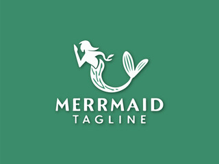 Mermaid logo template modern design vector