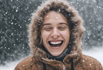 Obraz premium person in snow