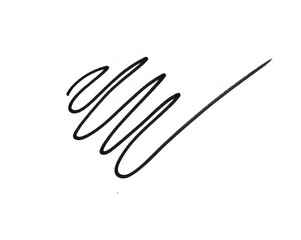 black marker pen scribble on png transparent background