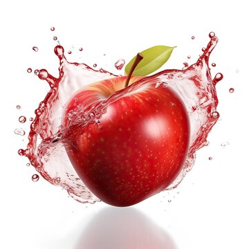 Apple Red Splash Background White Background.