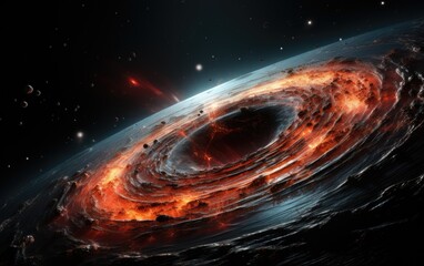 A large, realistic accretion disk in the universe, depicting it only as a great devourer of worlds