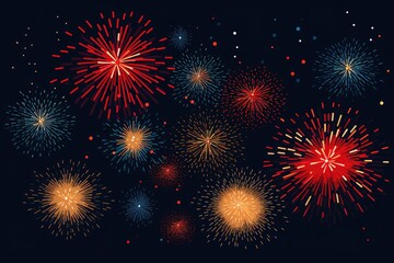 Fototapeta premium Fireworks on the night sky - generative ai