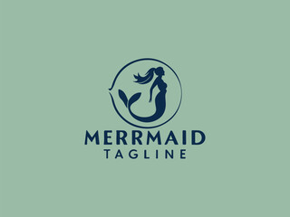 Mermaid logo template modern design vector