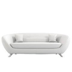 Modern white sofa isolated on transparent background