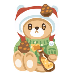 Teddybear cheer beer clip art