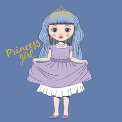 Cute princess girl with crown