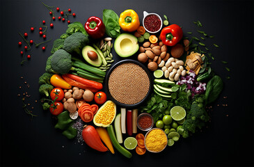 Fototapeta na wymiar Vegetarian diet food