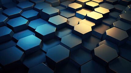 Hexagon pattern. Honeycomb texture. Abstract blue background.