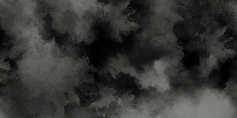 Ash in dark background with clouds, dark ash grunge texture with grainy, Light canvas for modern creative grunge design. Watercolor on deep dark paper background. Vivid textured aquarelle painted