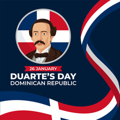 Happy Duarte's Day. The Day of Dominican republic illustration vector background. Vector eps 10