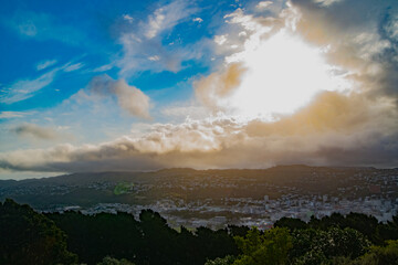 Maori statue on mount Victoria in Wellington in New Zealand
