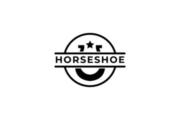 Horseshoe badge emblem logo icon design template