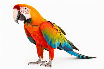 Obraz premium Macaw, Red And Yellow Macaw, Macaw In White Background