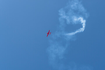 Aircrafts performing aerobatics at airshow