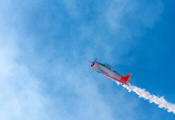 Fototapeta na wymiar Aircrafts performing aerobatics at airshow