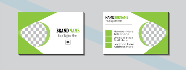 Business card template with company logo.
