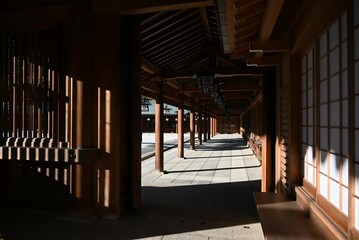 Japan tourism . Kashihara-Jingu Shrine. This shrine, built in 1890 in Kashihara City, Nara Prefecture, is dedicated to Japan's first emperor, Emperor Jimmu, and is called the ``Beginning of Japan.''
