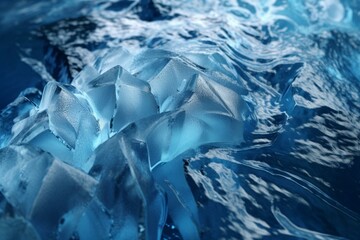 3D material - ice and water. Generative AI
