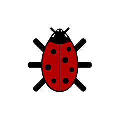 Ladybug icon on white.