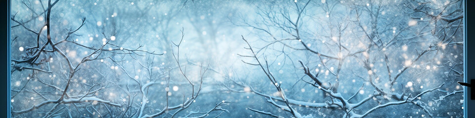 Winter branches in snow