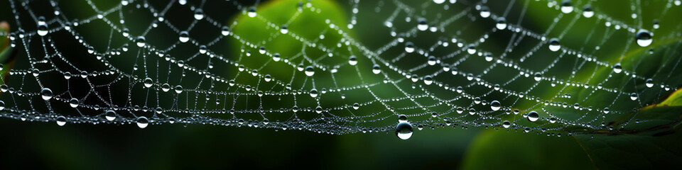 Wet spider web