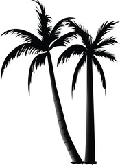 silhouette of palm trees,palm, tree, tropical, beach, vector, summer, silhouette, nature, illustration, island, sun, sea, coconut, plant, landscape, palm tree, travel, leaf, design, sunset, vacation, 