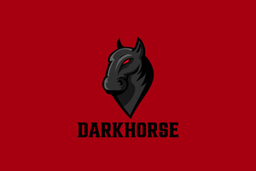 Black Hell Horse Logo Evil Design vector.