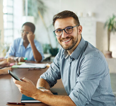 young business meeting office portrait man businessman startup creative start up smart phone smartphone text texting message technology cell student education training leader  teacher classroom 