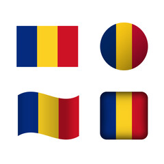 Vector Romania National Flag Icons Set