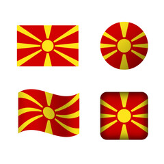 Vector Macedonia National Flag Icons Set