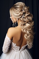 elegant hairstyle of bride