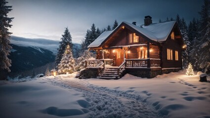 Fototapeta premium house in the mountains