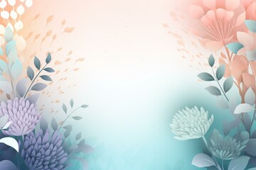 Pastel gradient backdrop with floral motif. Generative AI