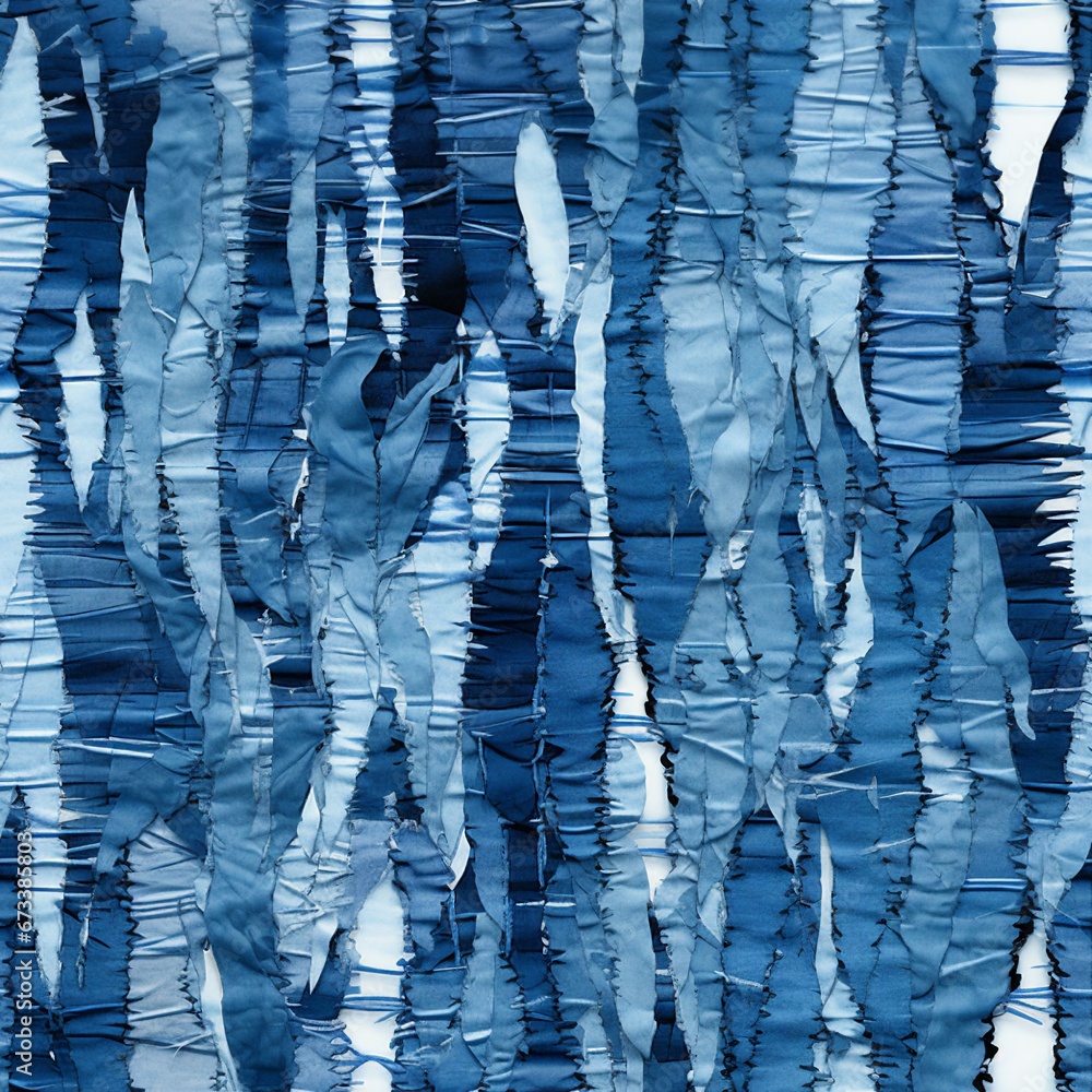 Poster torn denim and shredded fabric pattern